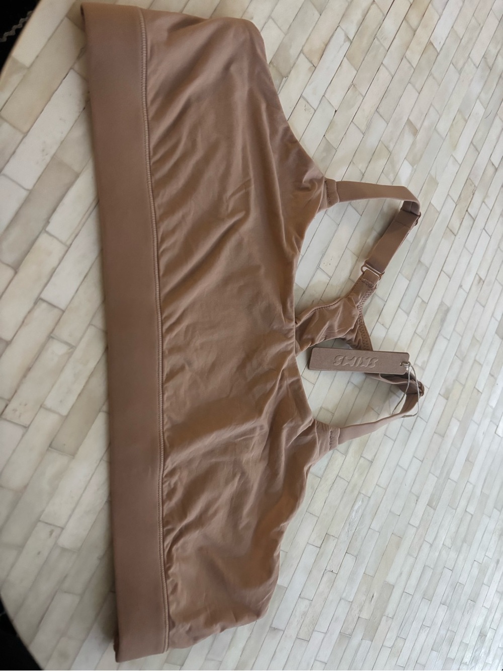 Skims Nude Tan racer back bralette
